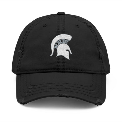 Spartan White Logo Embroidered Distressed Classic Ballcap