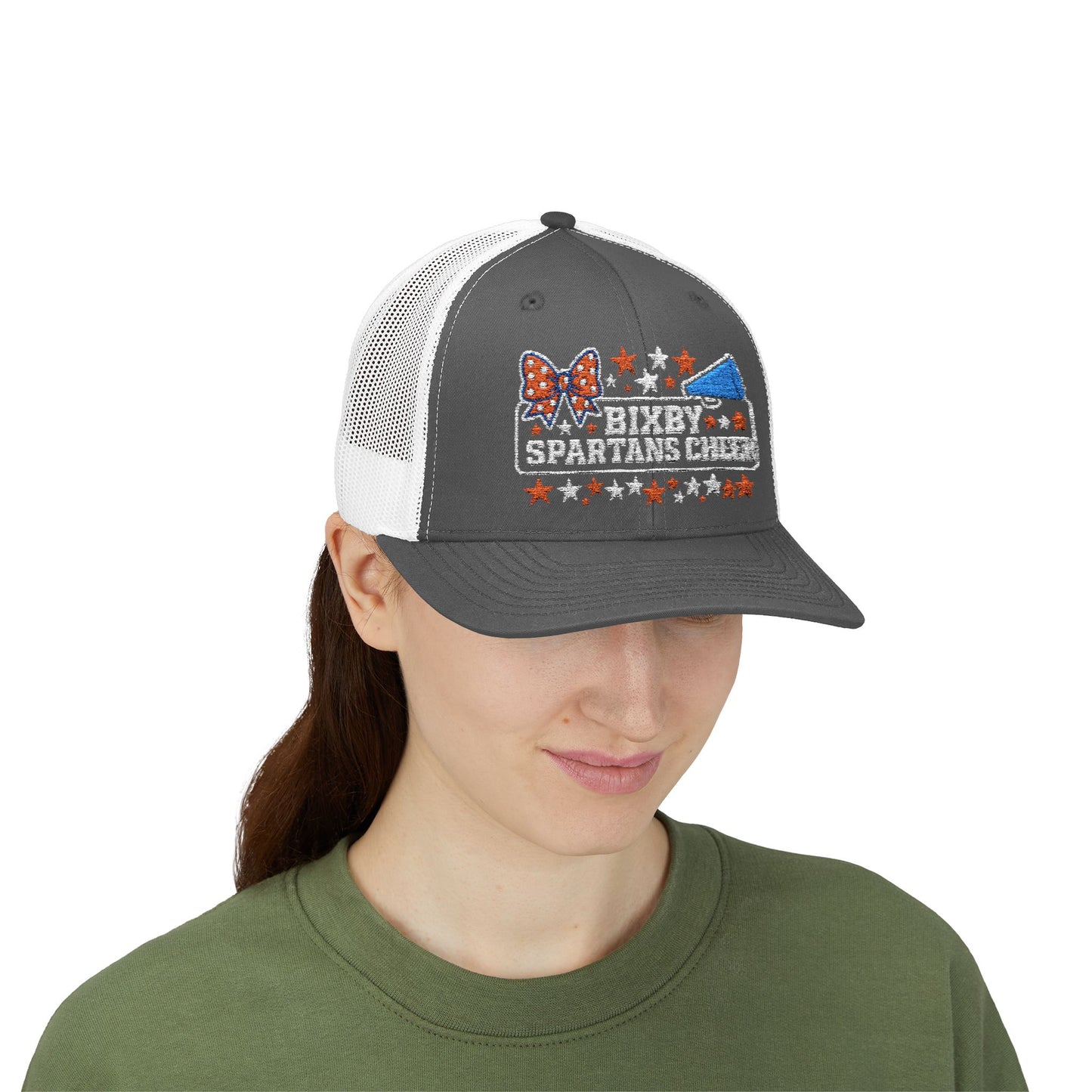 Bixby Spartans Cheer Embroidered Trucker Snapback