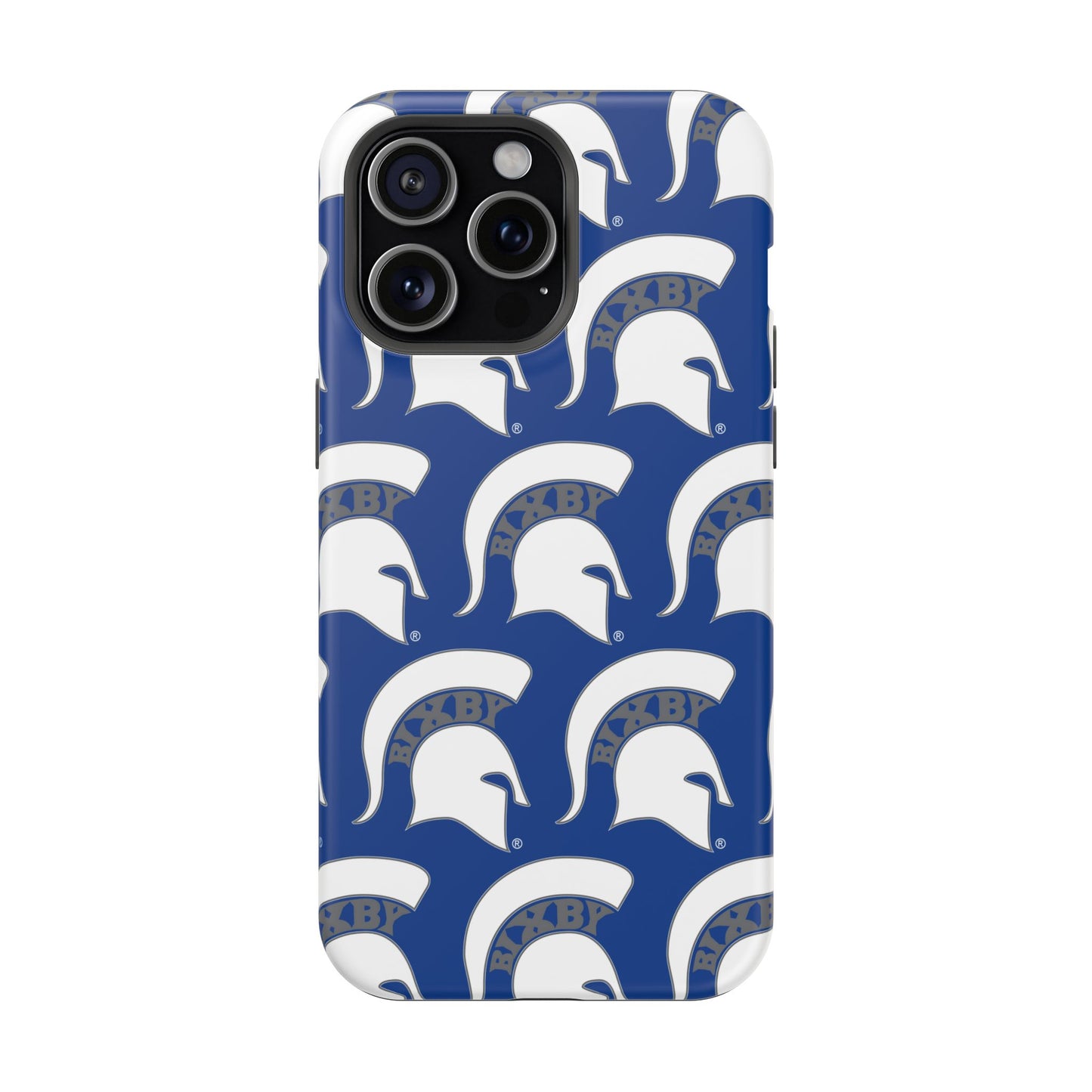 Bixby Spartan White Logo Impact Resistant iPhone Case