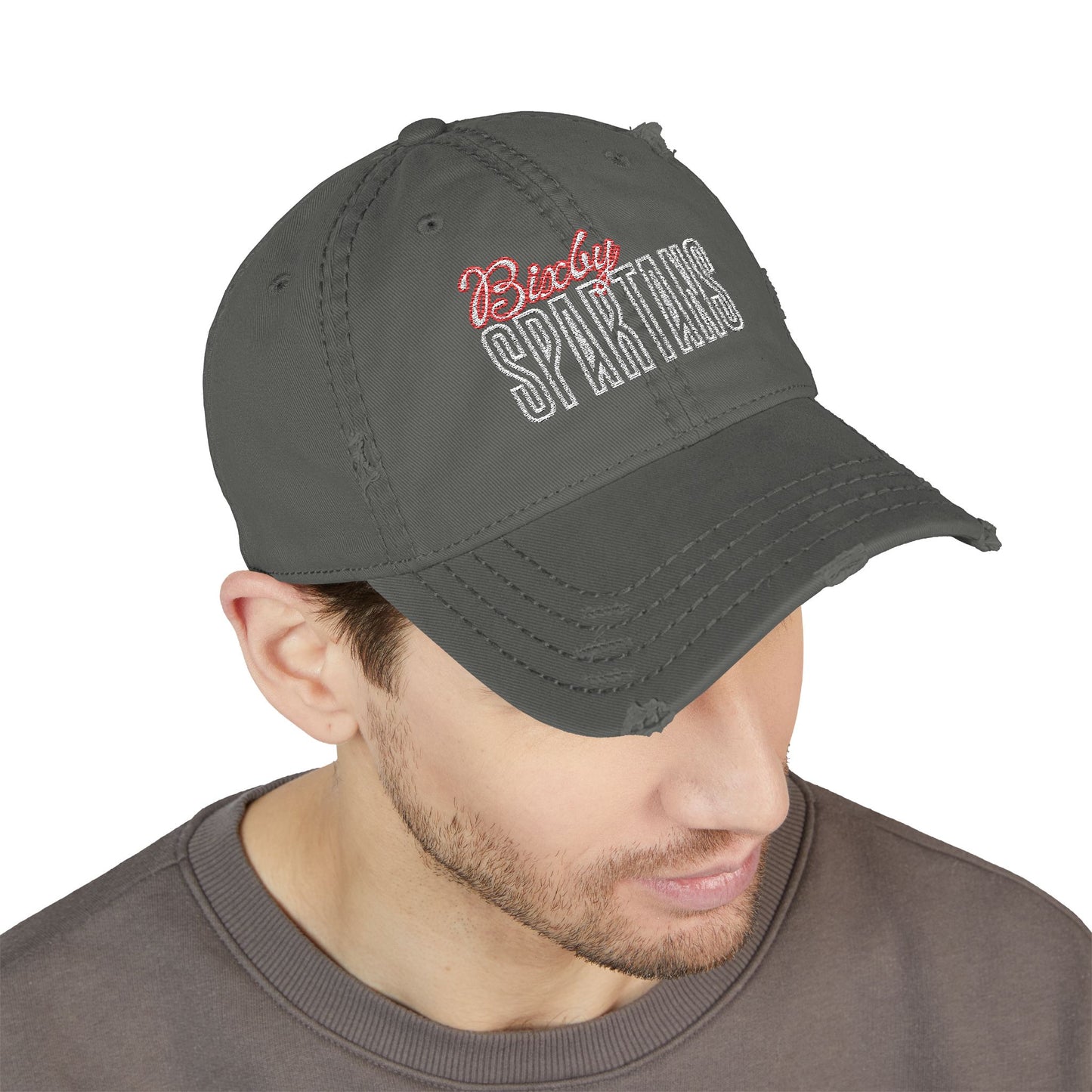 Bixby Spartan Cursive Embroidered Distressed Classic Ballcap