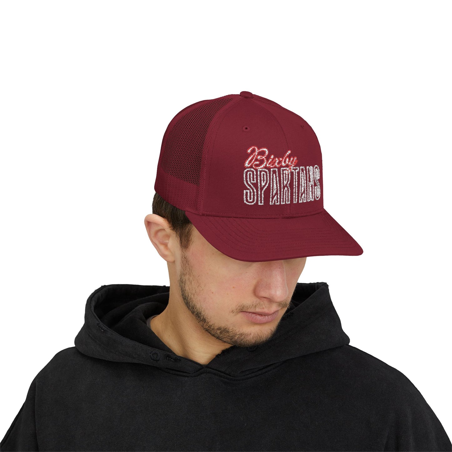 Bixby Spartan Cursive Embroidered Trucker Snapback