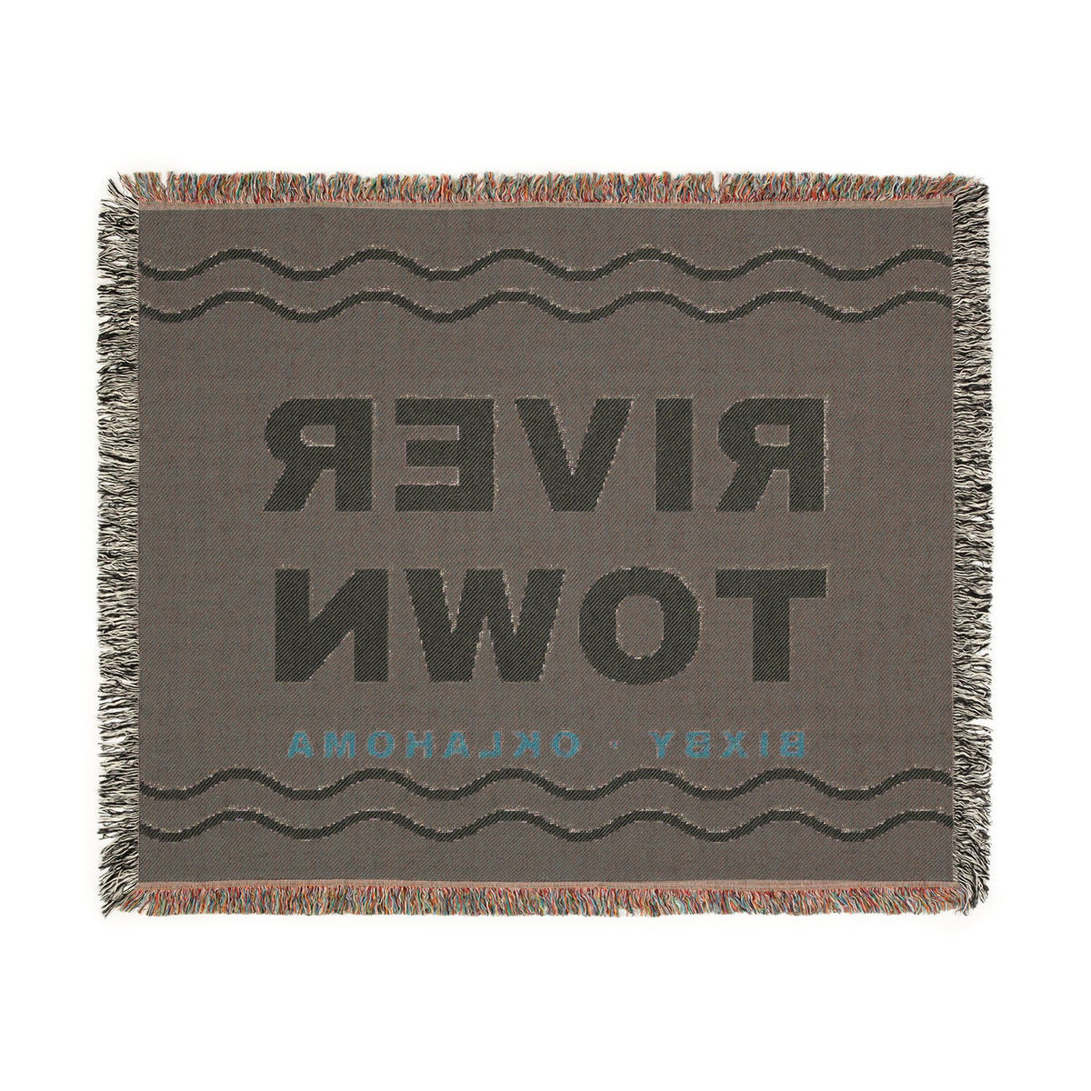 River Town Wave Woven Throw Blanket