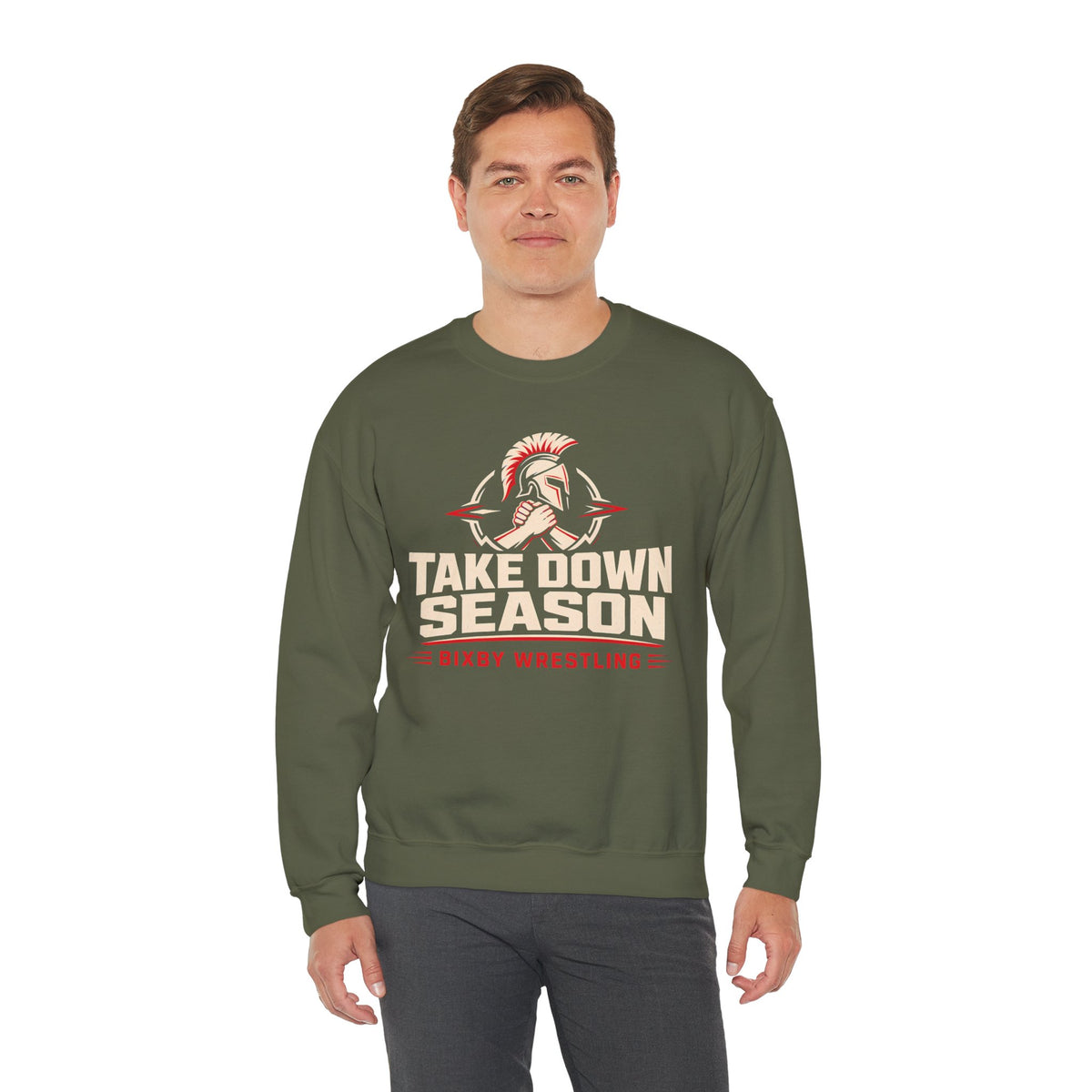 Bixby Spartans Take Down Season Wrestling - Bixby Wrestling Team Sweatshirt