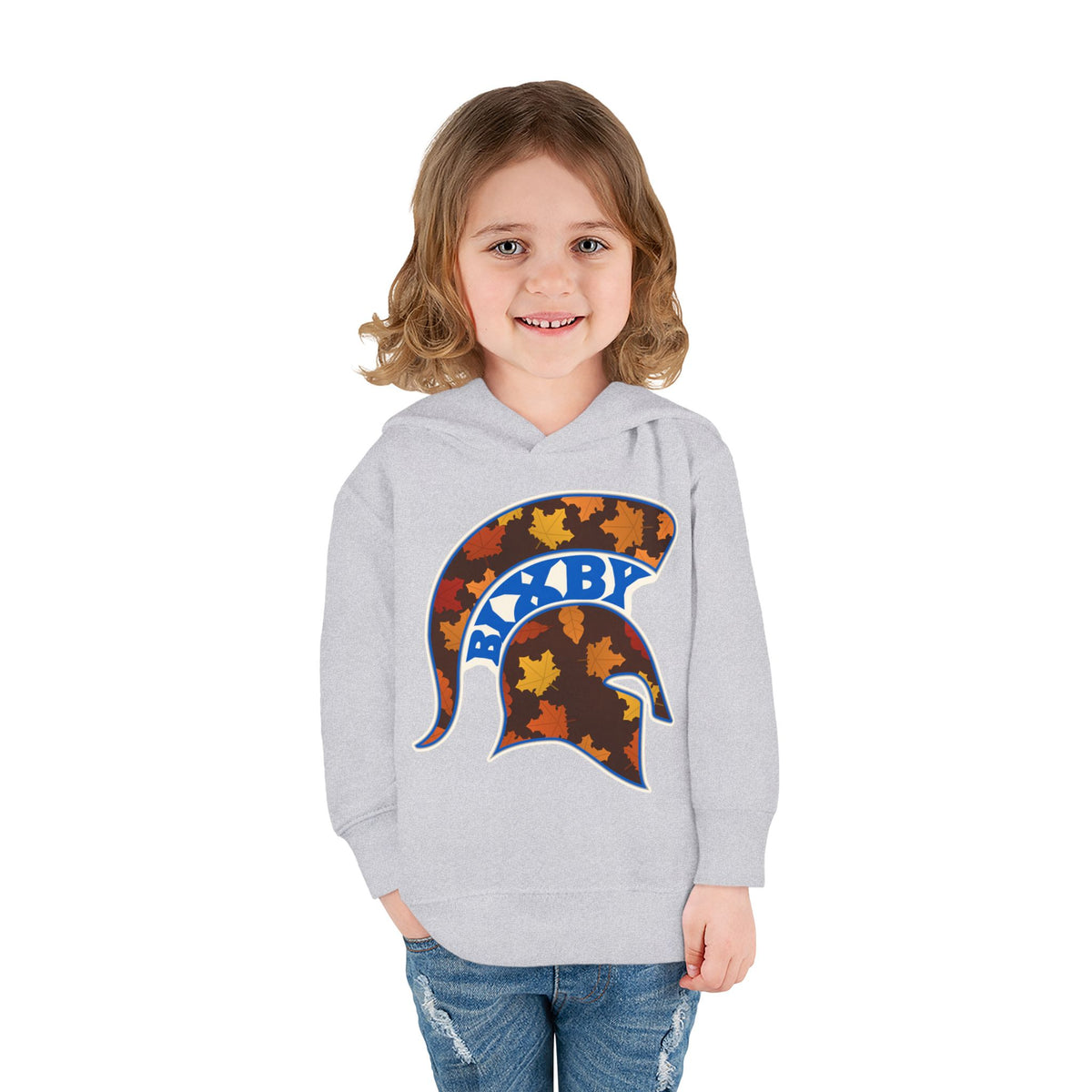 Bixby Spartans Fall Leaves Helmet Toddler Hoodie – Little Spartan Autumn Hoodie