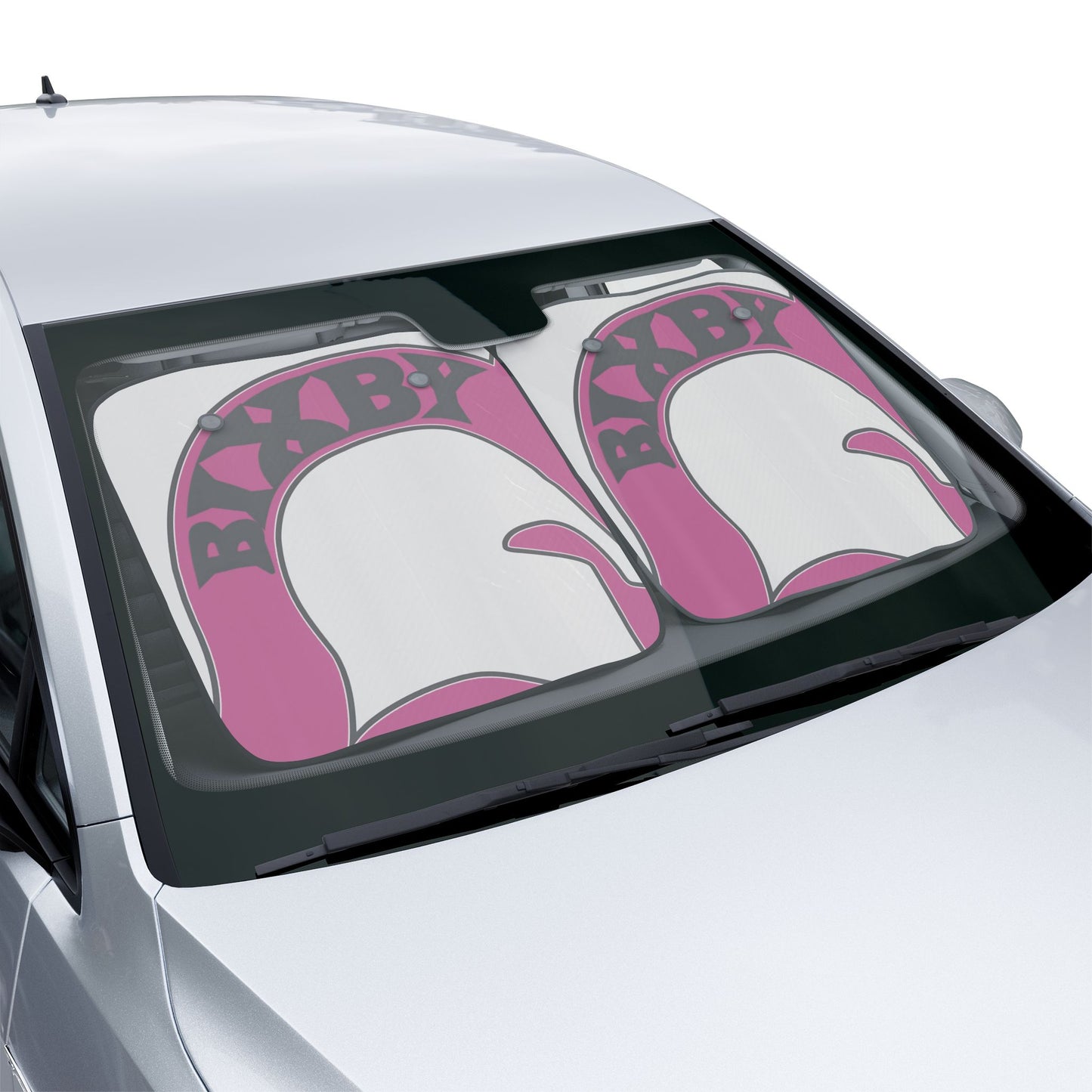 Bixby White Logo Pink Car Sun Shade