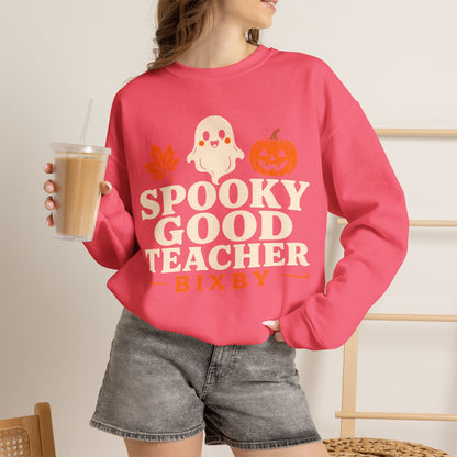 Bixby Spartans Spooky Good Teacher - Halloween Teacher (Bixby) Sweatshirt