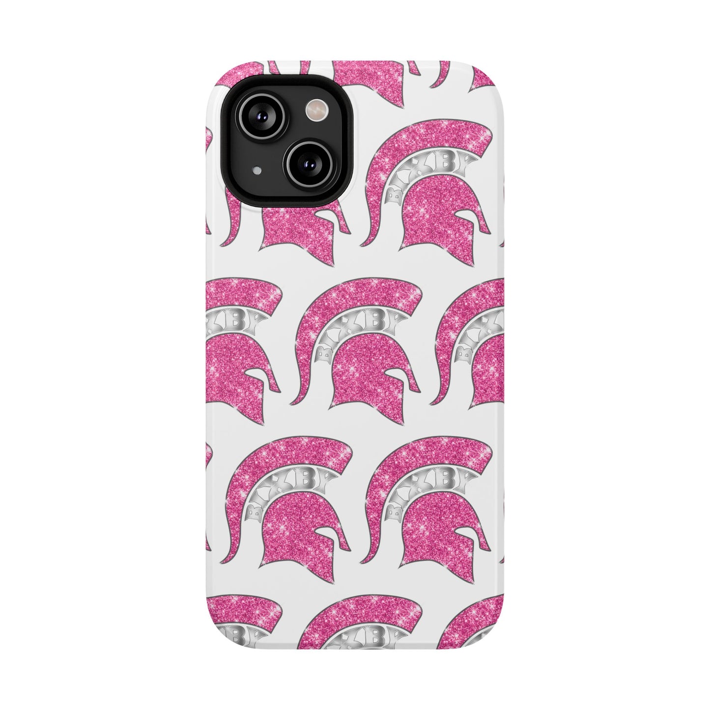 Bixby Spartan Pink Bling Logo Impact Resistant iPhone Case