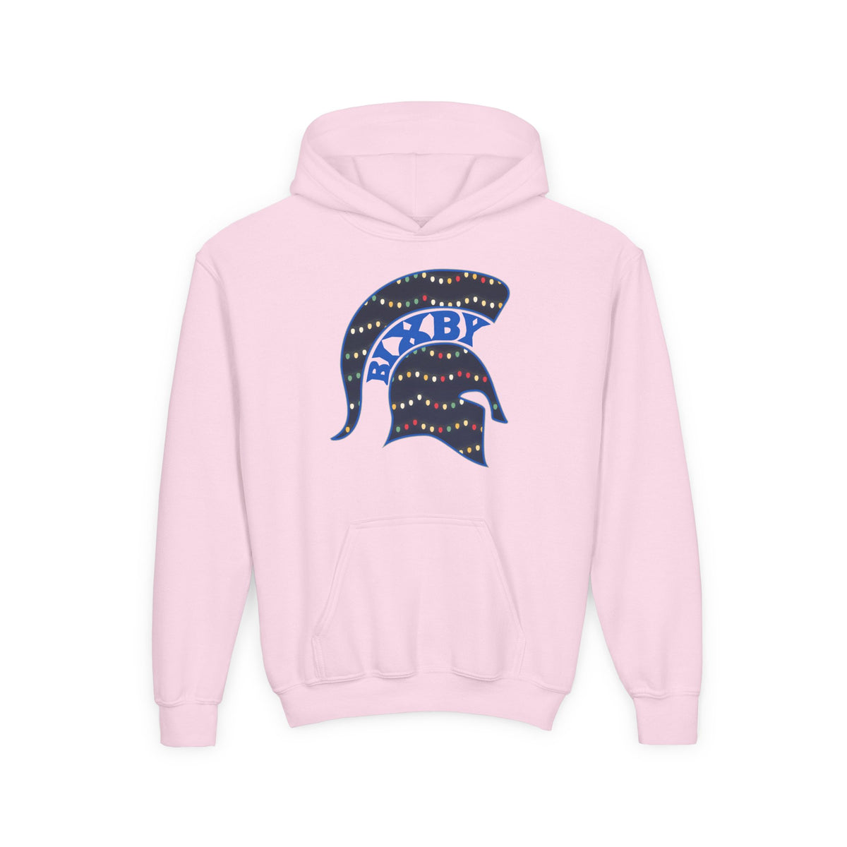 Bixby Spartans Christmas Lights Helmet Youth Hoodie, Kids Holiday
