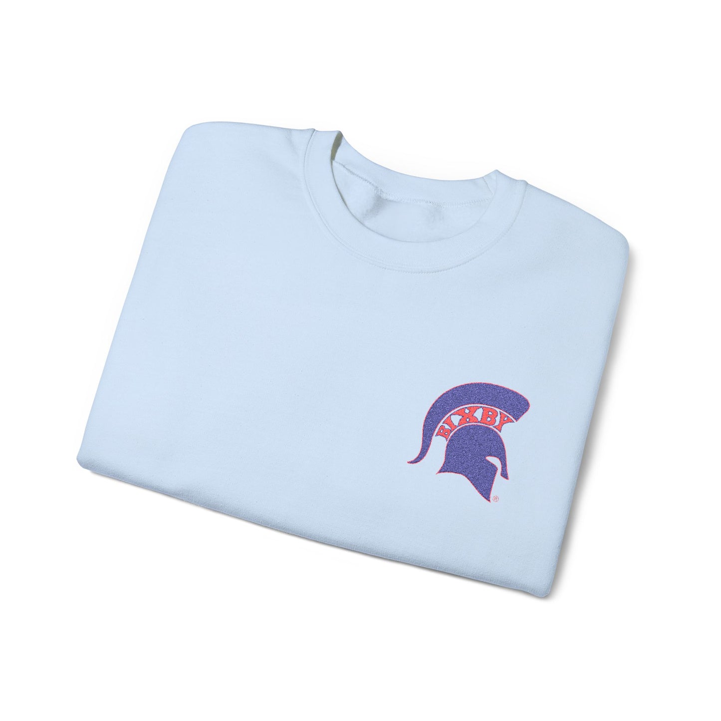 Embroidered Blue Spartan Helmet Gildan Sweatshirt