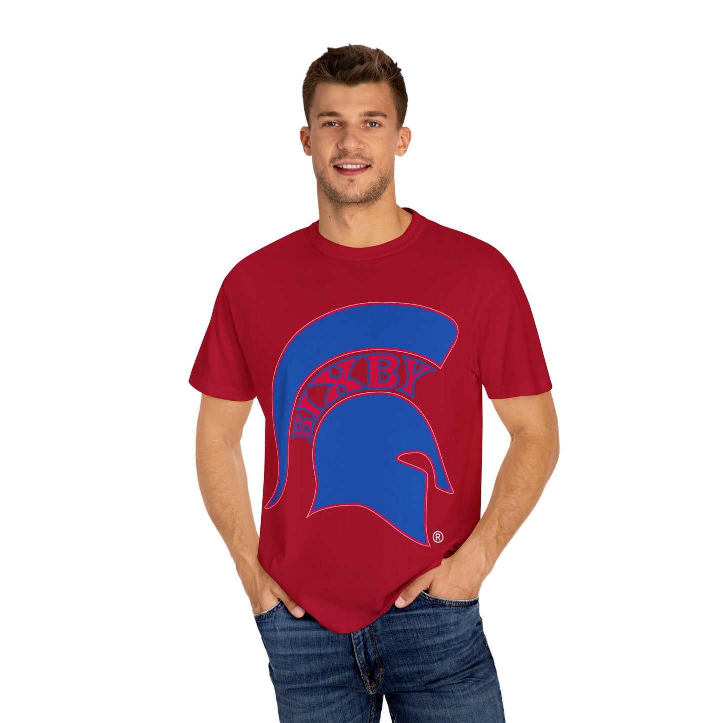 Bixby Spartan Blue Logo Comfort Colors Tee