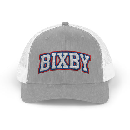 Bixby White Athletic Letter Embroidered Trucker Snapback