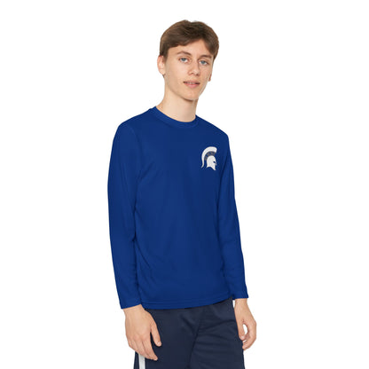 Spartan White Logo Youth Long Sleeve Sport-Tek Tee