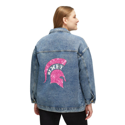 Women's Denim Jacket Pink Bling Logo