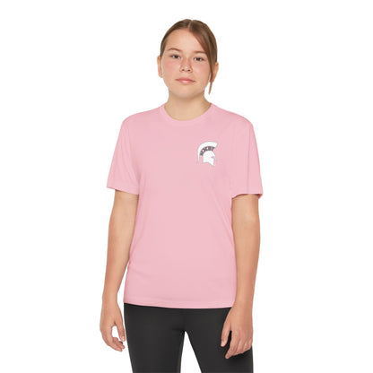 Spartan White Logo Youth Sport-Tek Tee