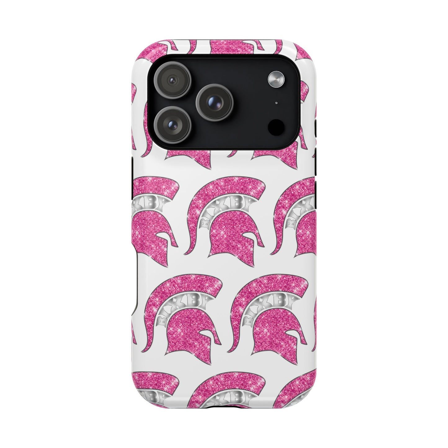 Bixby Spartan Pink Bling Logo Impact Resistant iPhone Case