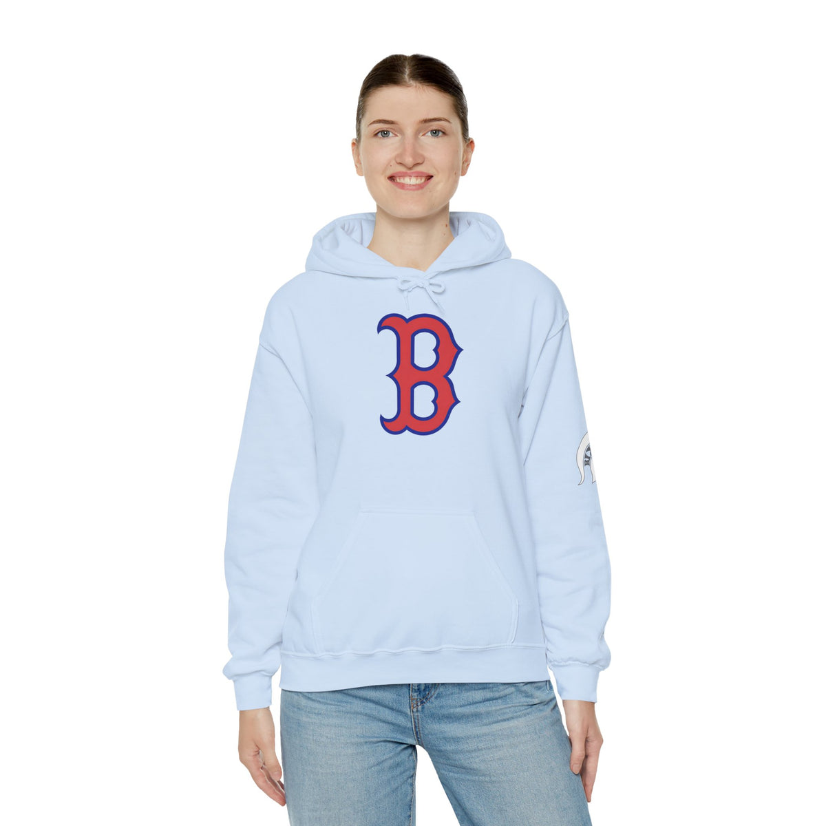 Bixby Spartans 'B' Logo With Sleeve Spartan Hoodie