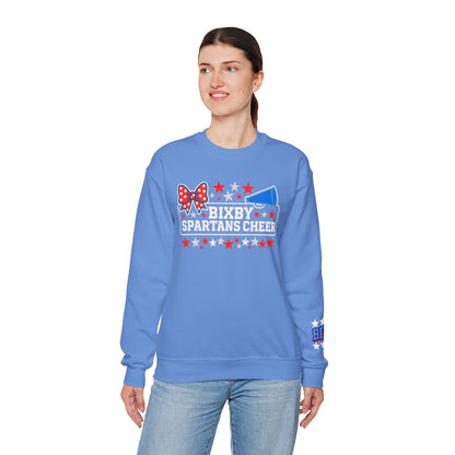 Bixby Cheer With Sleeve Print Gildan Sweatshirt