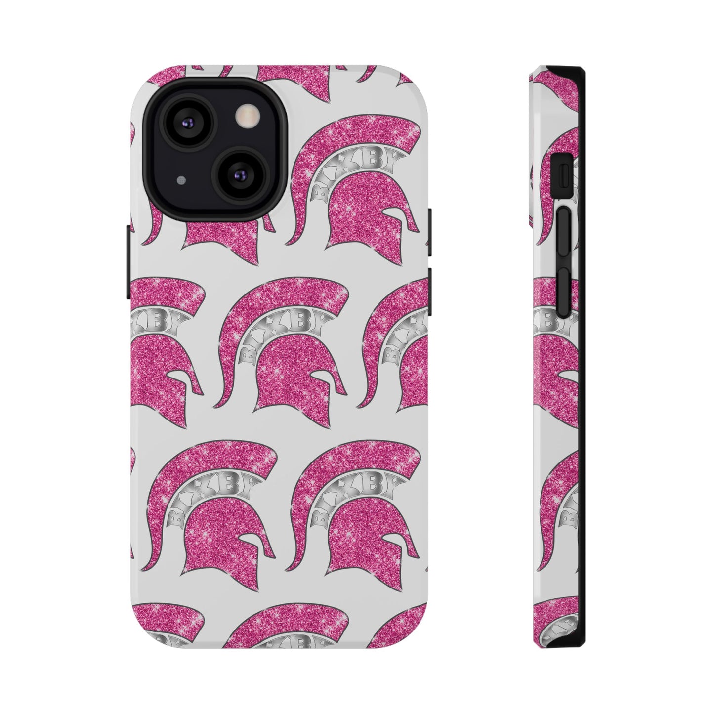 Bixby Spartan Pink Bling Logo Impact Resistant iPhone Case