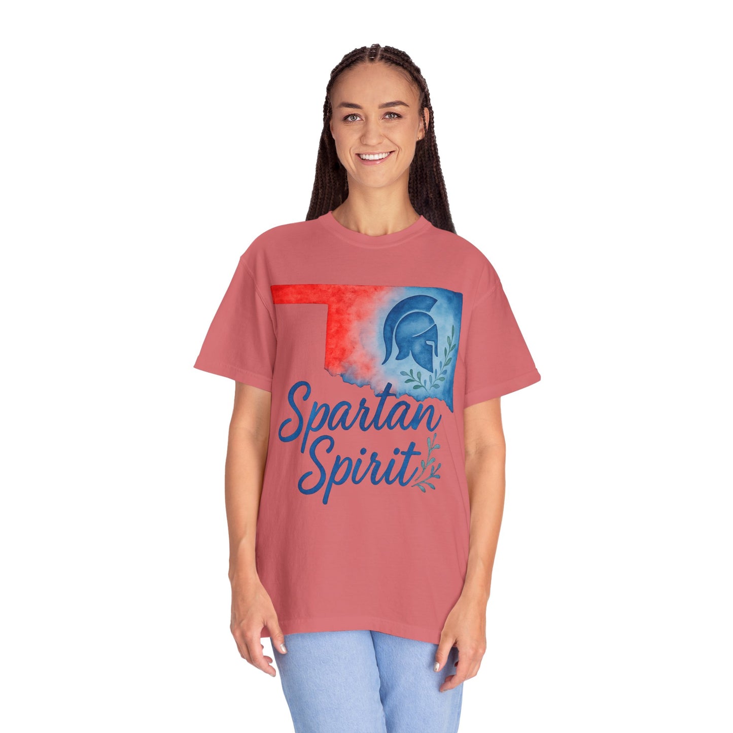 Spartan Spirit Bixby OK Watercolor Comfort Colors Tee