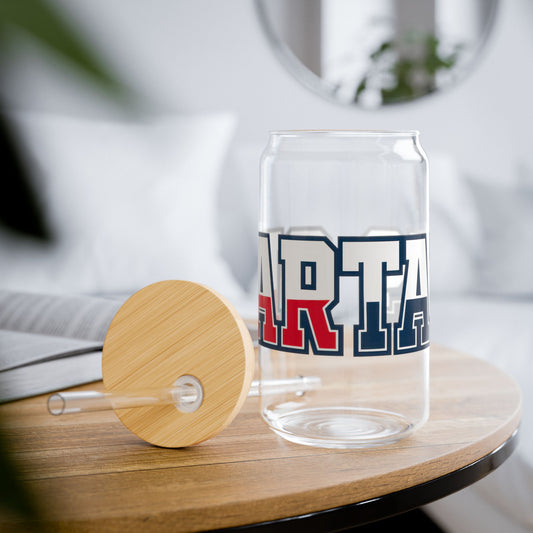Spartans Athletic Letter Sipper Glass, 16oz