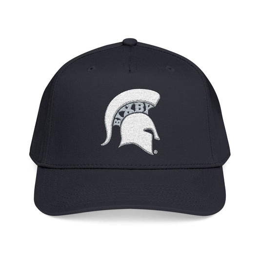 Spartan White Logo Embroidered - Mid Profile Ballcap
