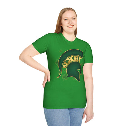 St. Patty's Good Luck Spartan Helmet Adult Gildan Tee