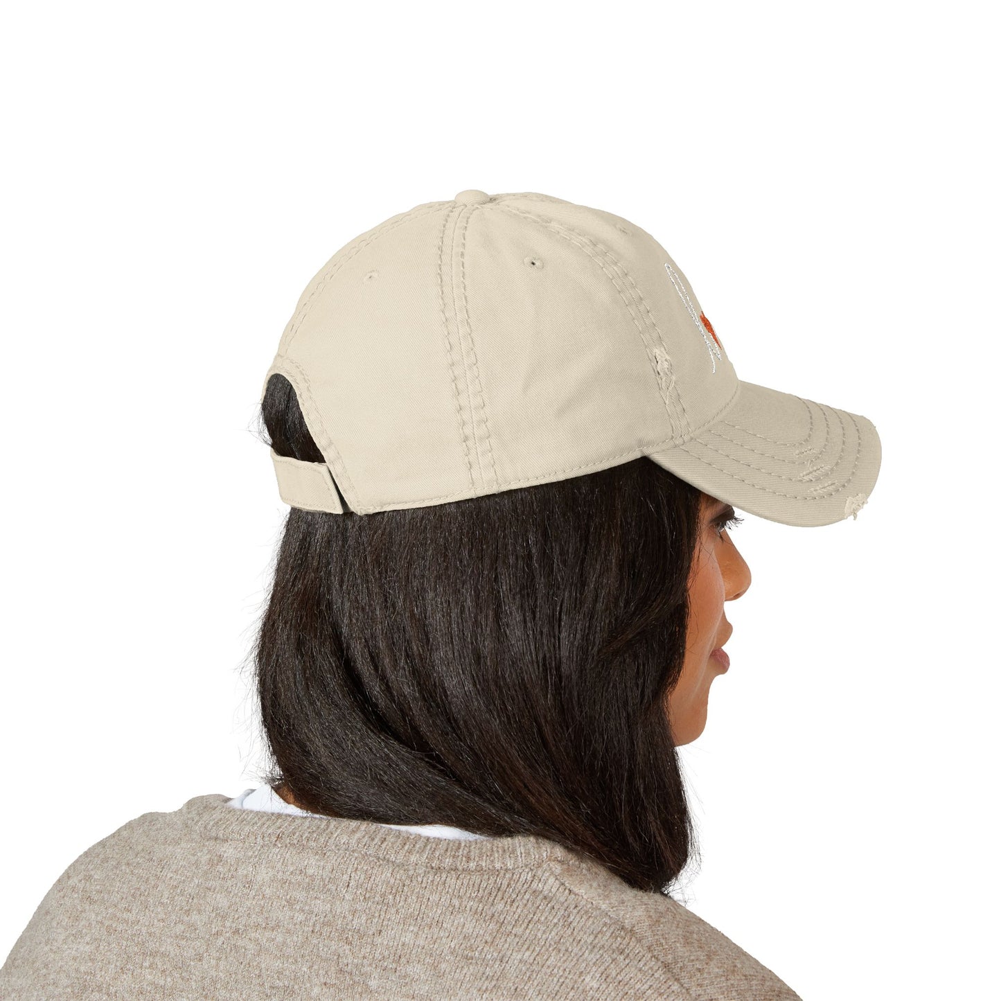 Love Script Heart Embroidered Vintage Distressed Ballcap