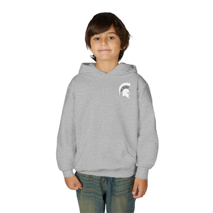 Spartan White Logo Youth Gildan Hoodie