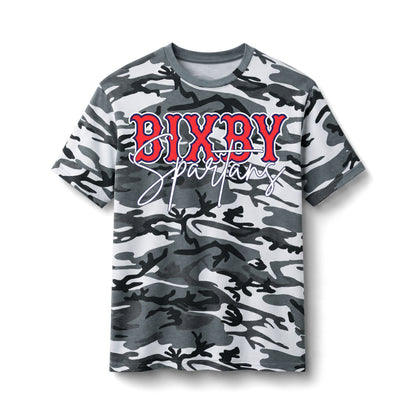 Bixby Spartans Camo - Youth Athletic School Spirit Tee