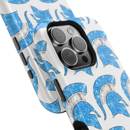 Bixby Spartan Blue Bling Logo Impact Resistant iPhone Case