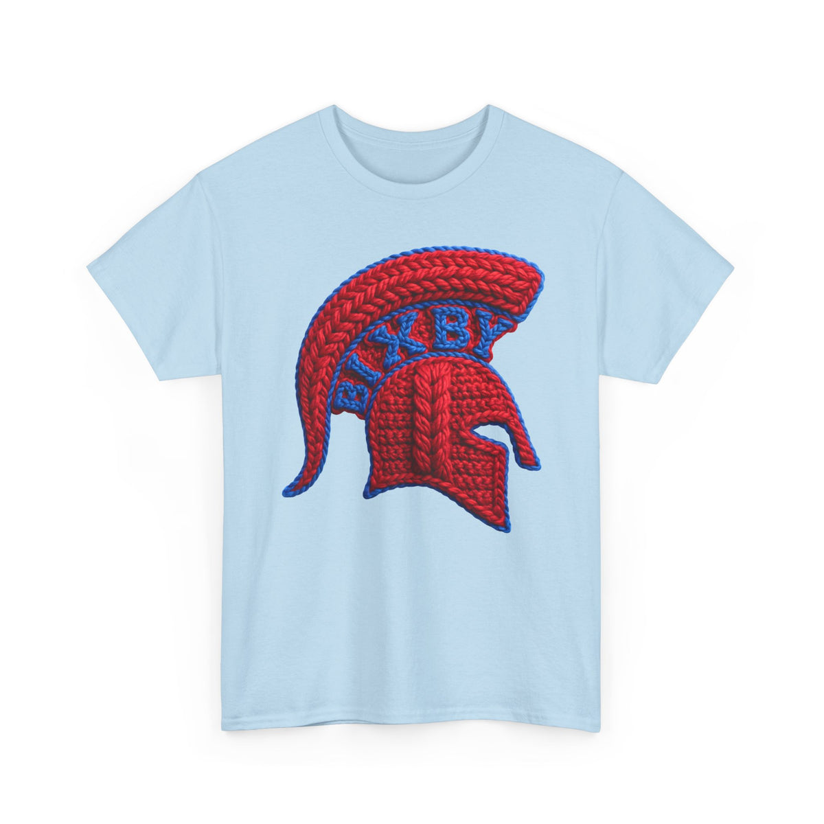 Knit-Print Spartan Helmet Logo Gildan Tee