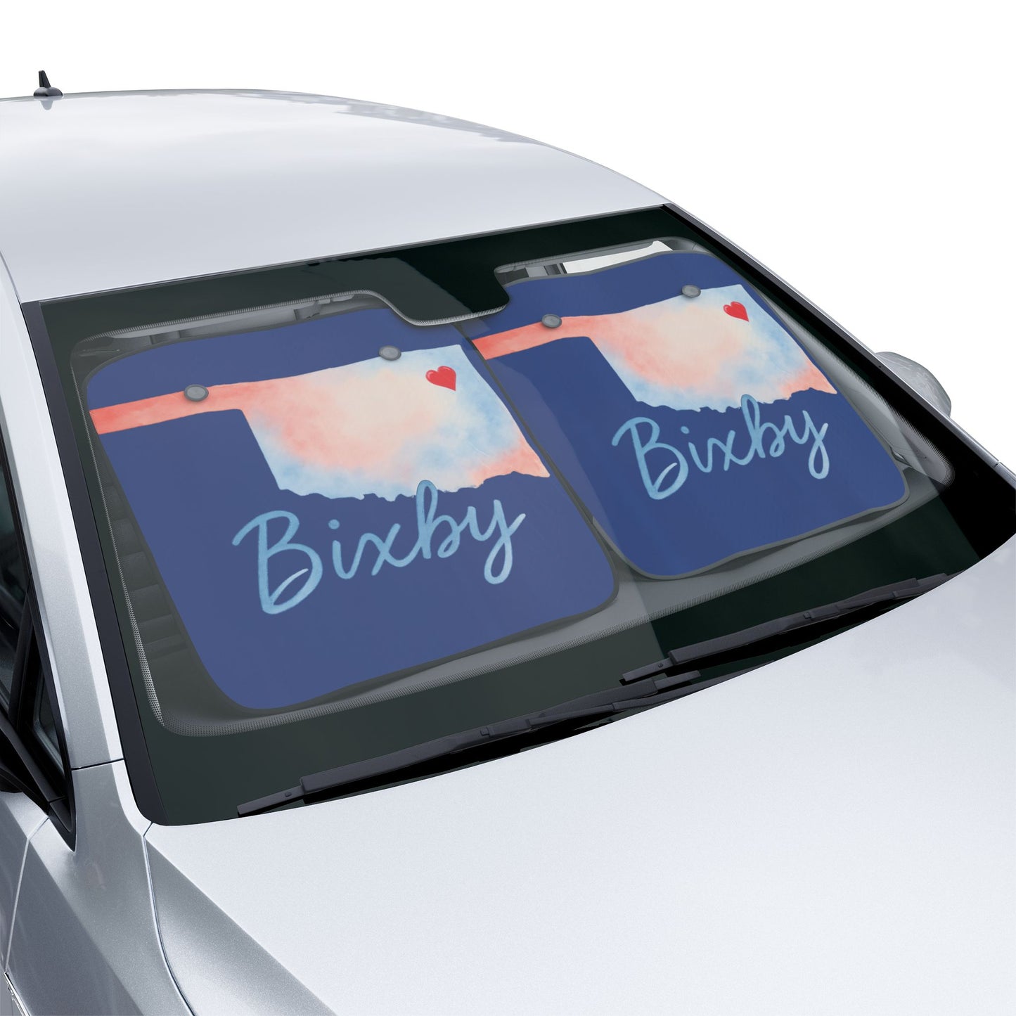 Bixby OK Watercolor Car Sun Shade