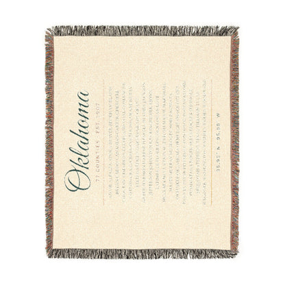 77 Counties Oklahoma Woven Throw Blanket