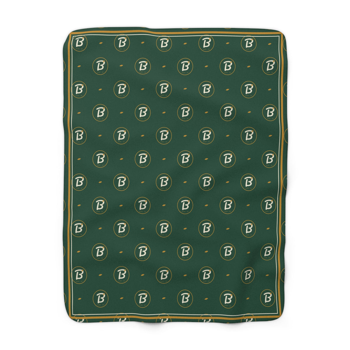 Leaf B Monogram Sherpa Blanket