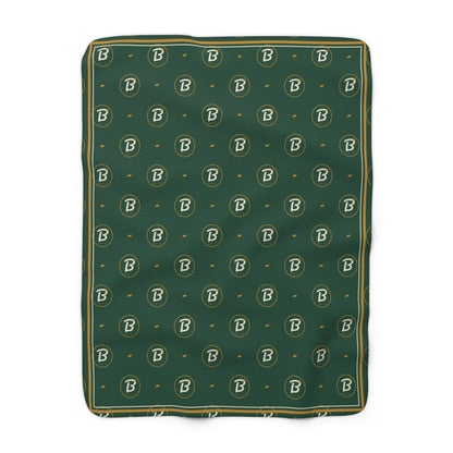 Leaf B Monogram Sherpa Blanket