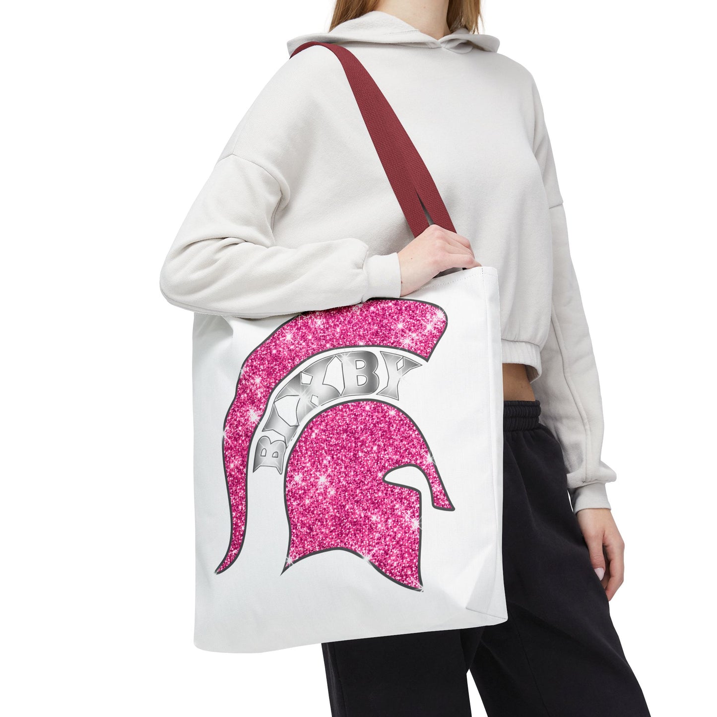 Bixby Spartans Pink Bling Polyester Tote Bag