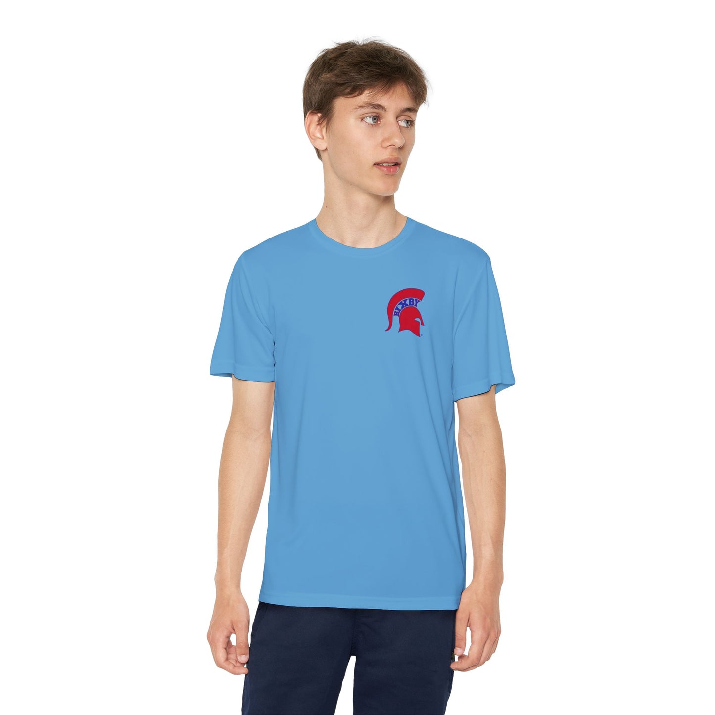 Spartan Red Logo Youth Sport-Tek Tee