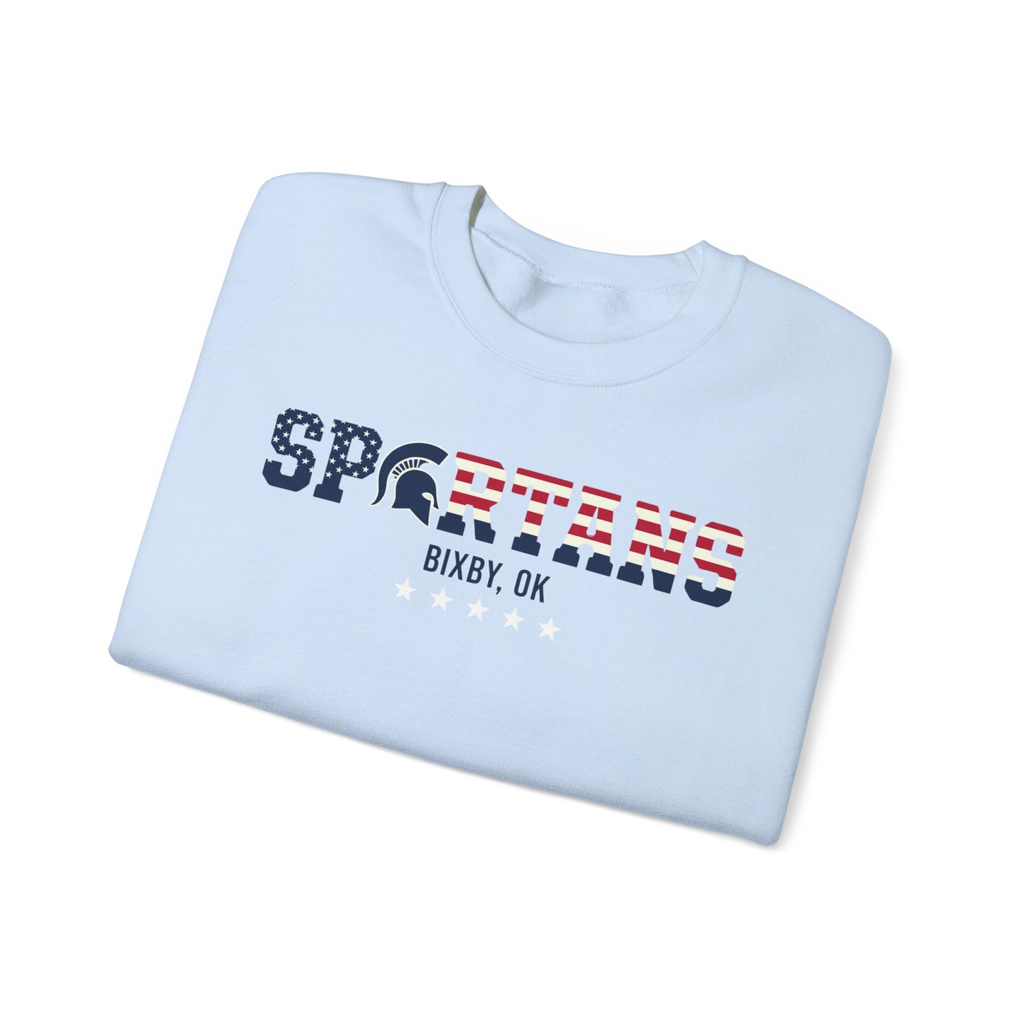 Bixby Spartans Patriotic Military and Veteran Gildan Sweatshirt