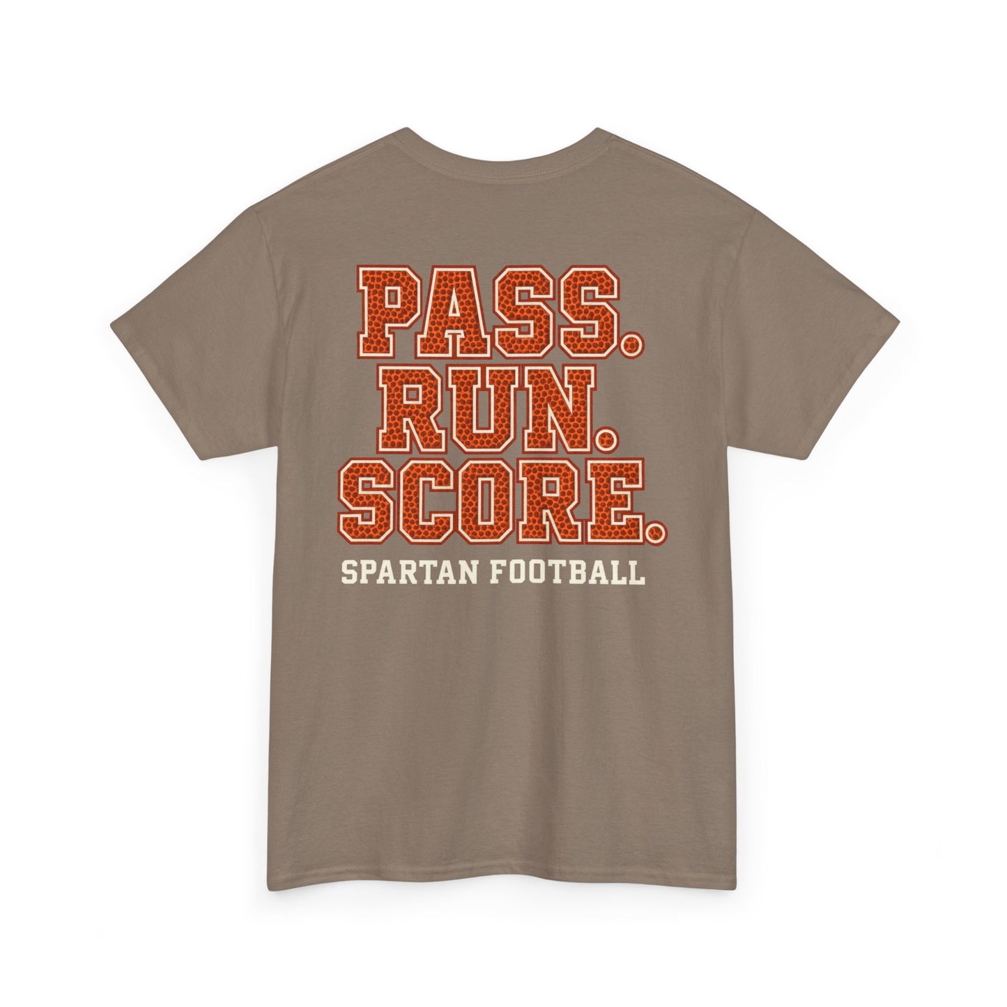 Pass. Run. Score. Spartan Football Gildan Tee