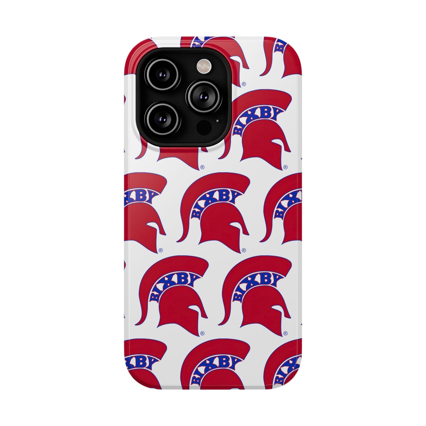 Bixby Spartan Red Logo Impact Resistant iPhone Case