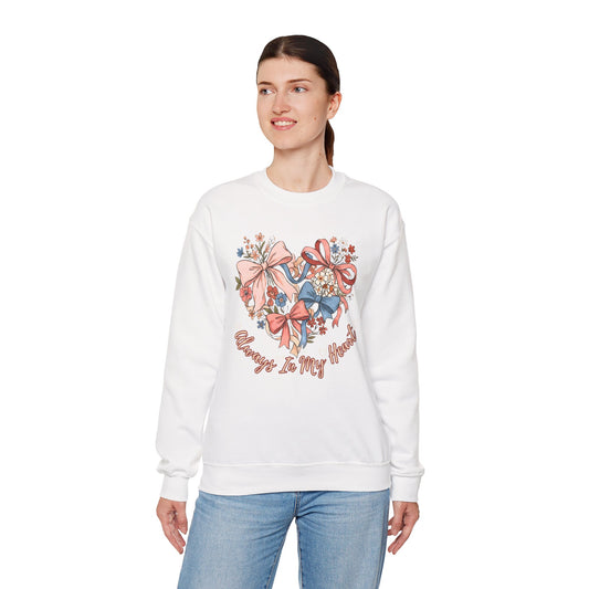 Always In My Heart Valentine's Personalizable Gildan Sweatshirt