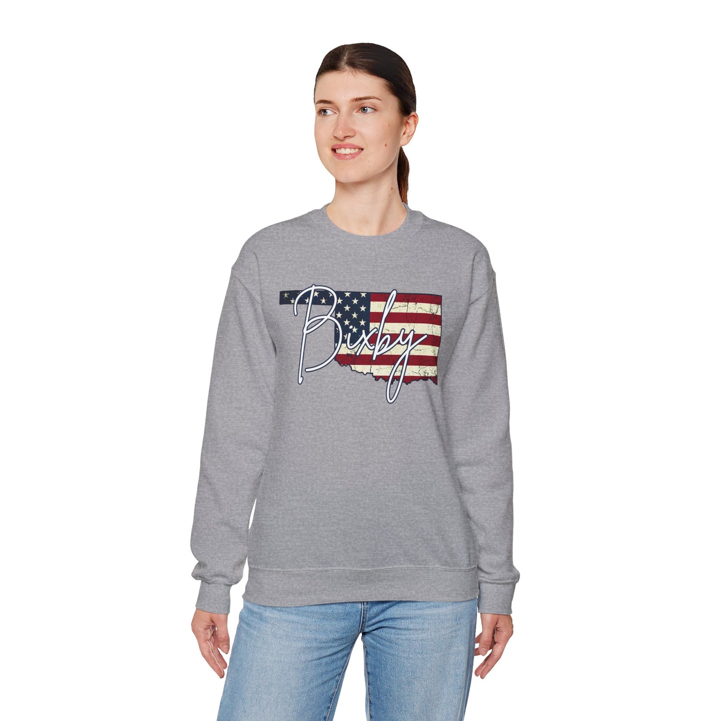Oklahoma Flag 'Bixby' Gildan Sweatshirt – Retro American State Pride