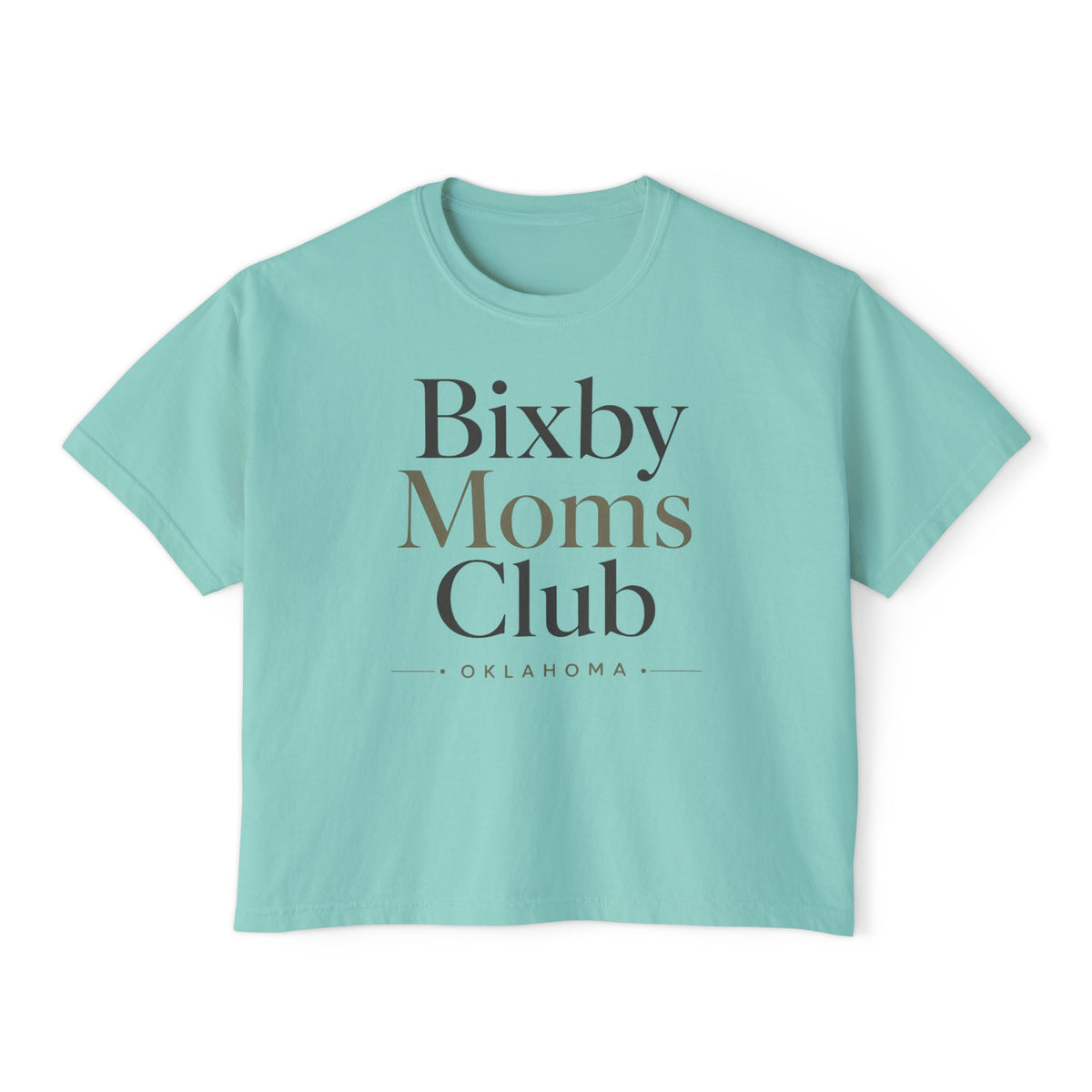 Bixby Moms Club Boxy Tee — Women's Local Mom Group Shirt (Oklahoma)
