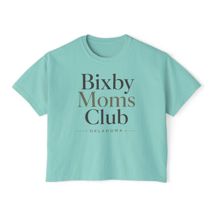 Bixby Moms Club Boxy Tee — Women's Local Mom Group Shirt (Oklahoma)