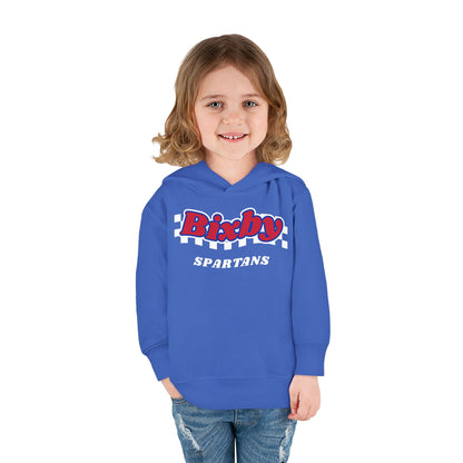 Bixby Spartans Retro Script Checkered Toddler Hoodie – Little Spartan Game Day Hoodie