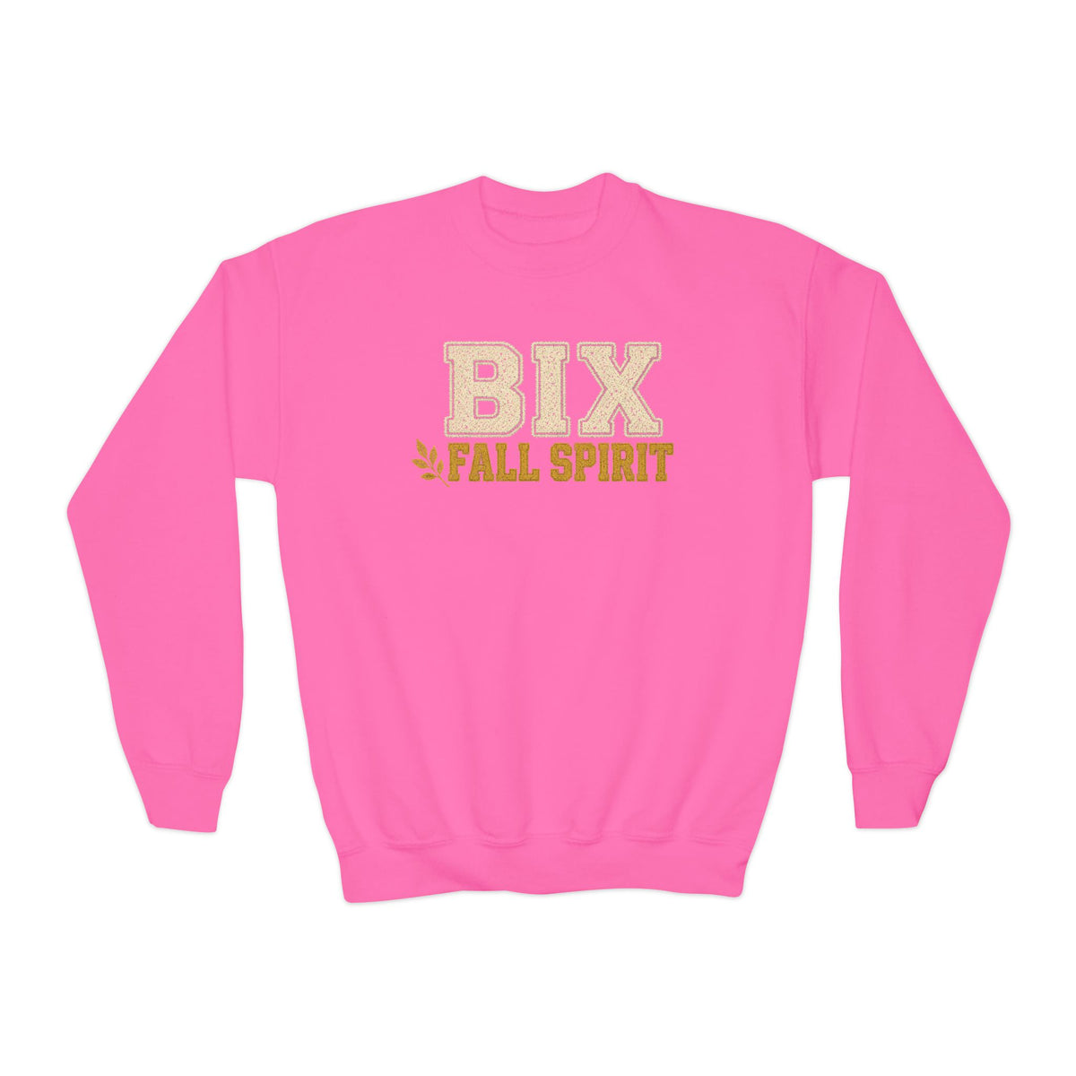 Bixby Spartans Youth Bix Fall Spirit Golden Lettering Sweatshirt