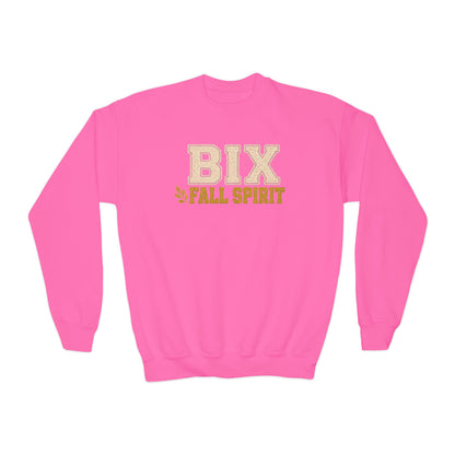 Bixby Spartans Youth Bix Fall Spirit Golden Lettering Sweatshirt