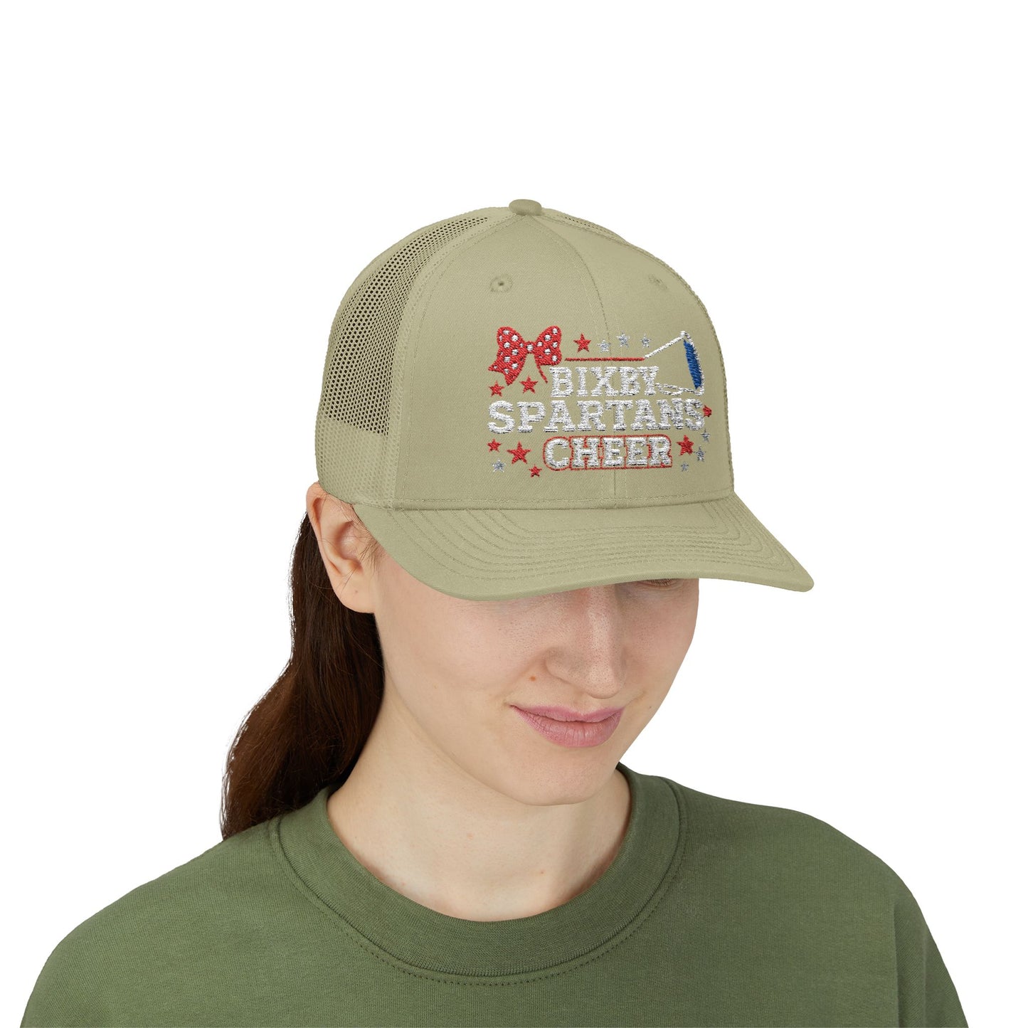 Bixby Spartans Cheer Embroidered Trucker Snapback
