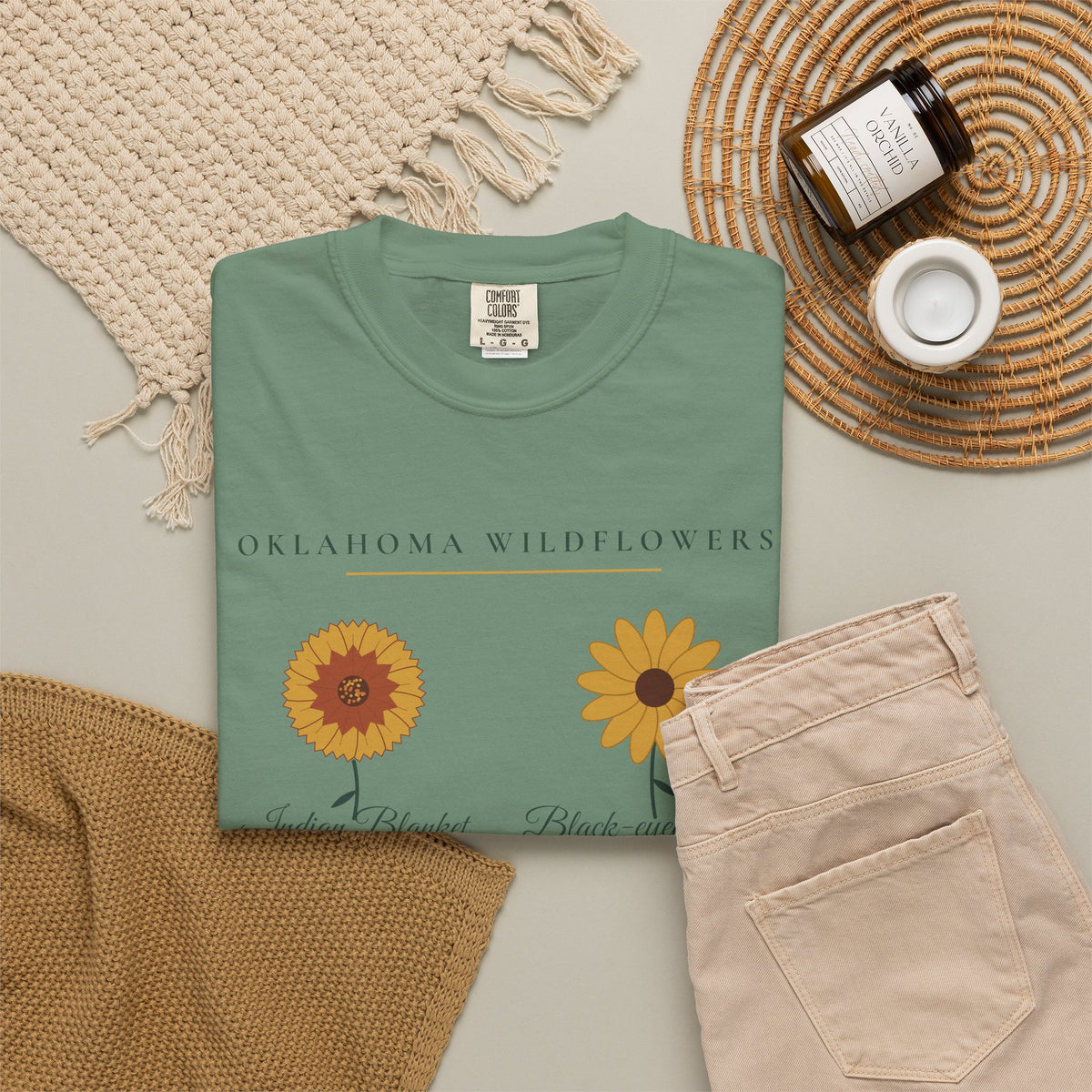 Oklahoma Wildflower Field Guide Tee | Comfort Colors