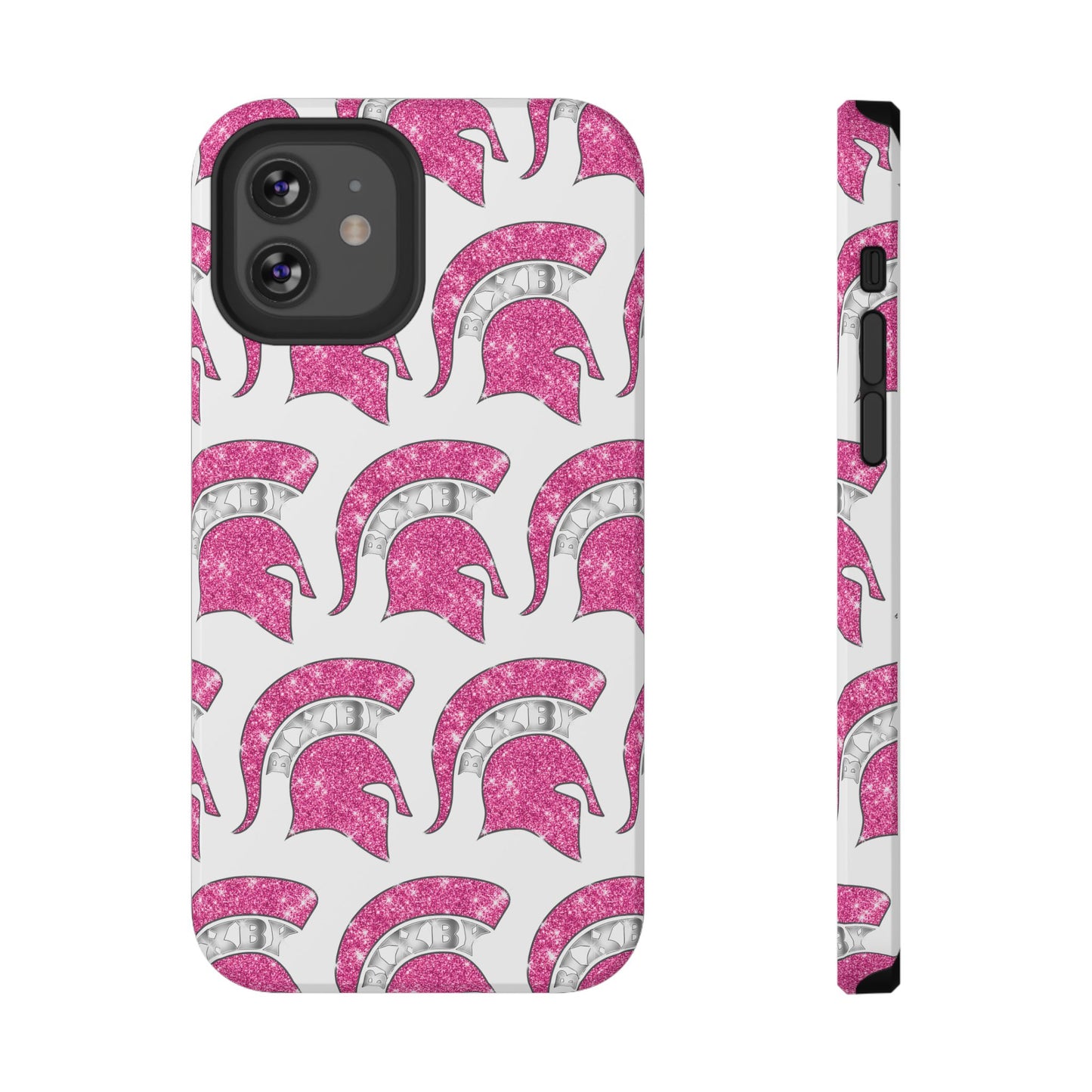 Bixby Spartan Pink Bling Logo Impact Resistant iPhone Case